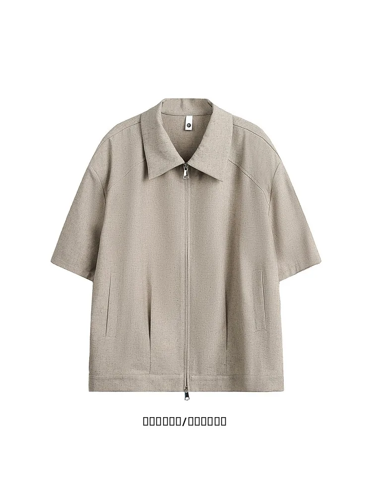 

Loose Casual Short Sleeve Shirt Simple Style Retro Japanese Loose Fit Shirt from Summer Collection Youth Trend Sharp Collar