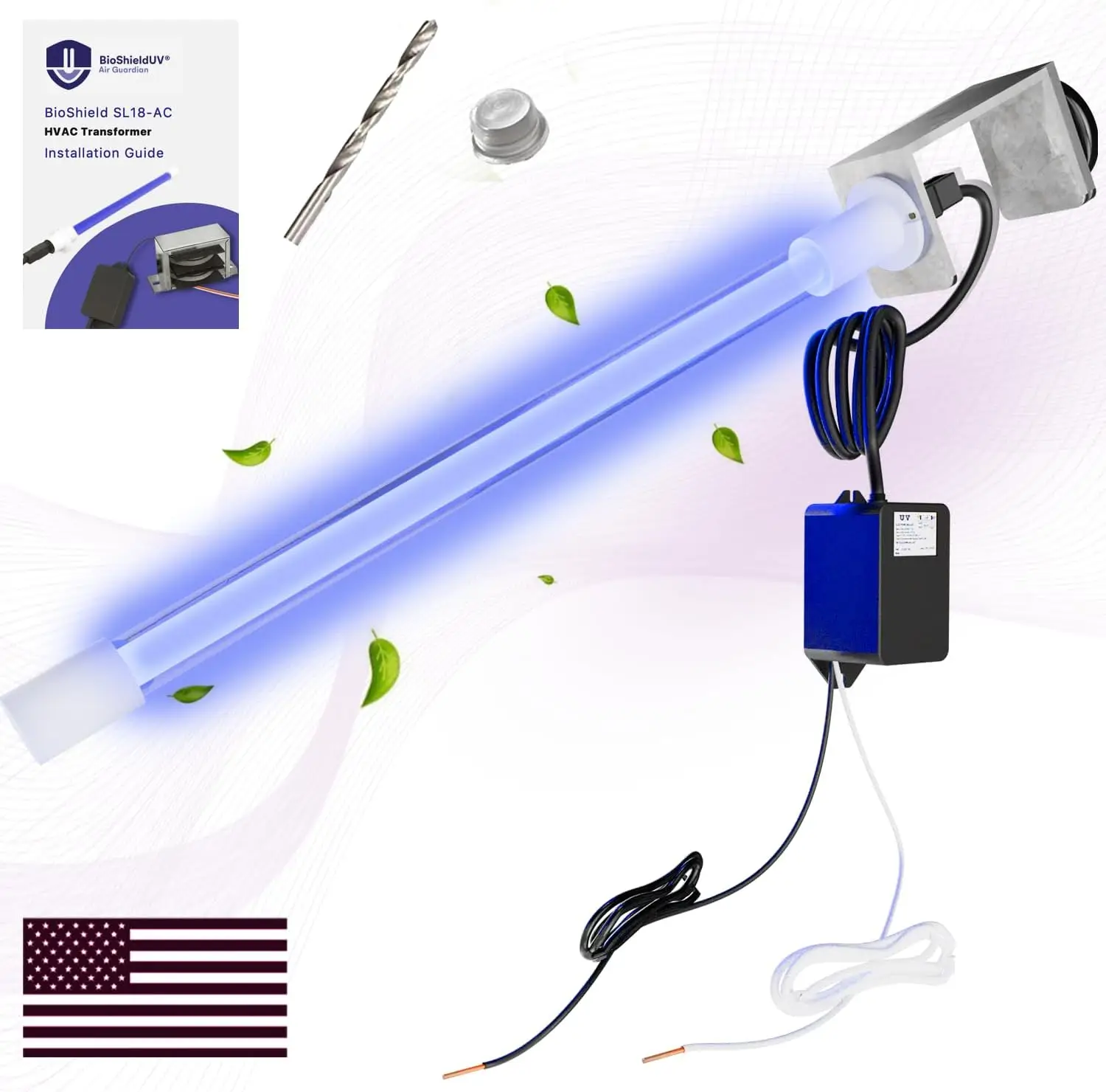 

18W 24V HVAC UV Light Air Purifier Bulb with Magnetic Holder for AC Systems - UVC Lamp for Air Conditioner