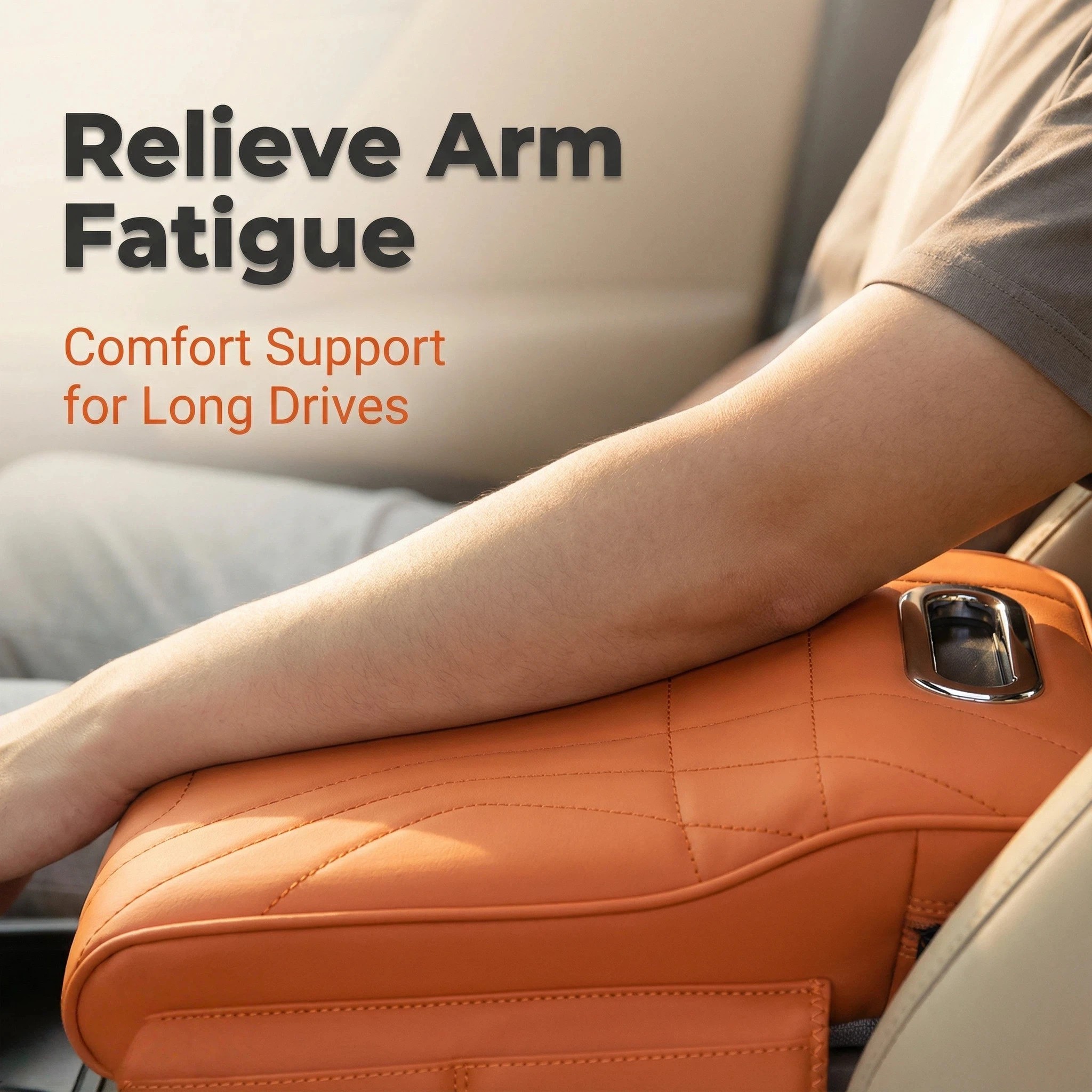 Car Central Armrest Cushion for Changan OSHAN X5/Z6/A800 - Thickened Heightened Protective Cover with Tissue Storage