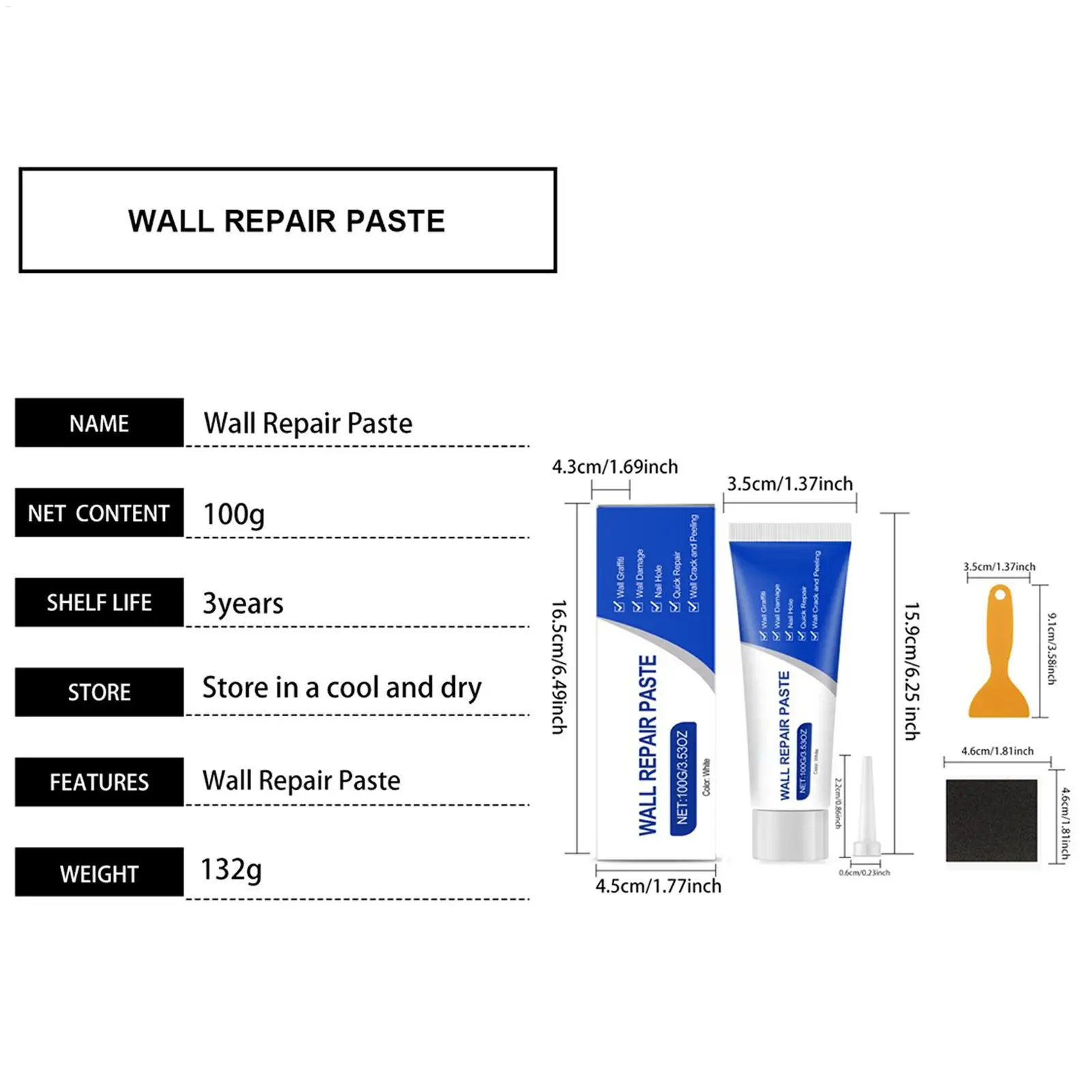 Wall Putty Hole Repair Putty Paste Mending Agent Wall Hole Repair Paste for Ceiling Door Fixing Mending Home Apartment Dormitory image 6
