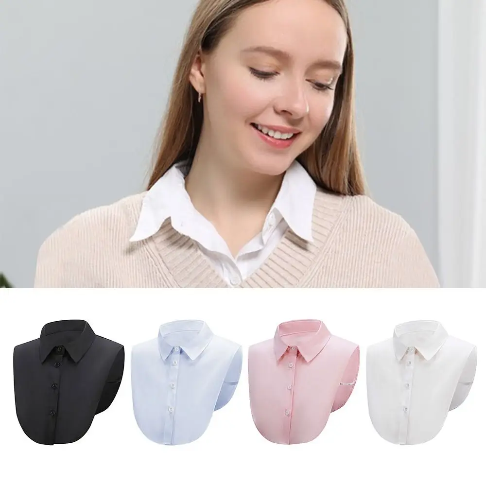 

Exquisite Multi-functional Fake Collar Solid Cotton Detachable Collars Shirt Lapel Blouse Top for Men Women