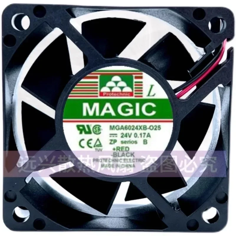 

New CPU Fan For MAGIC MGA6024XB-O25 6025 24V 0.17A 6CM Frequency Converter Cooling Fan 60*60*25mm