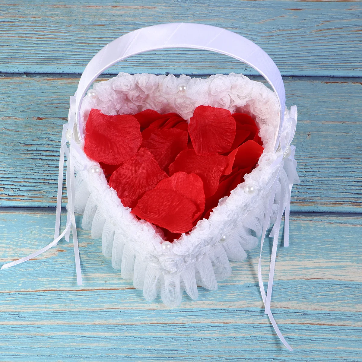 

Heart Shaped Flower Basket Wedding for Girl Petal Robe Holder Baskets Flowers Ceremony Decoration Bride Rose