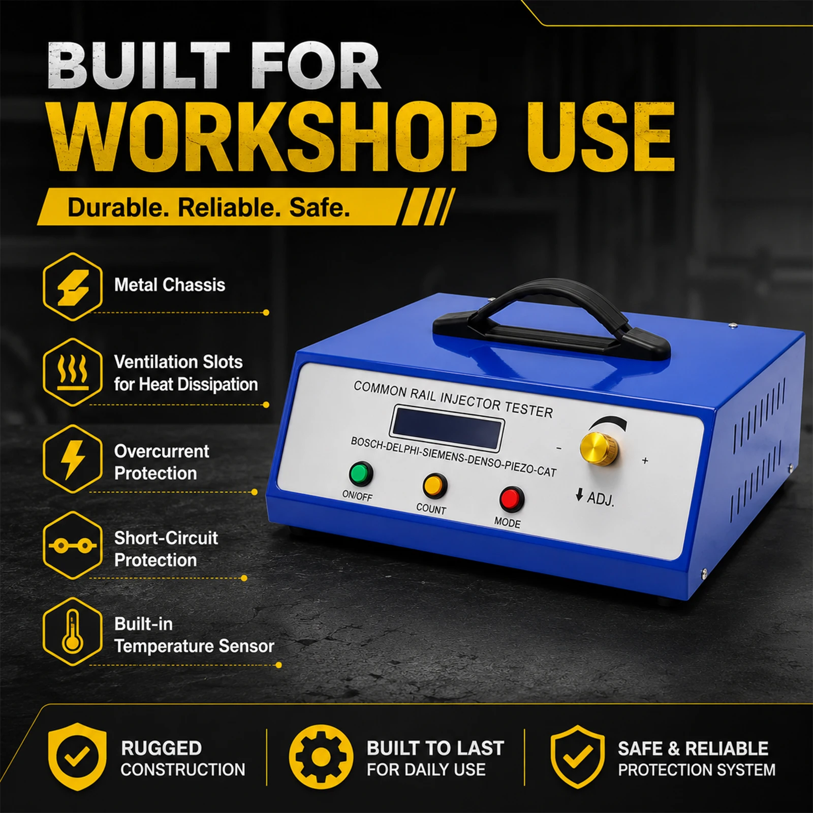CR1000 Common Rail Injector Tester Piezo Solenoid  Valve AHE Dynamic Lift Resistance Test Pulse Adjustable Repair Tools view 5