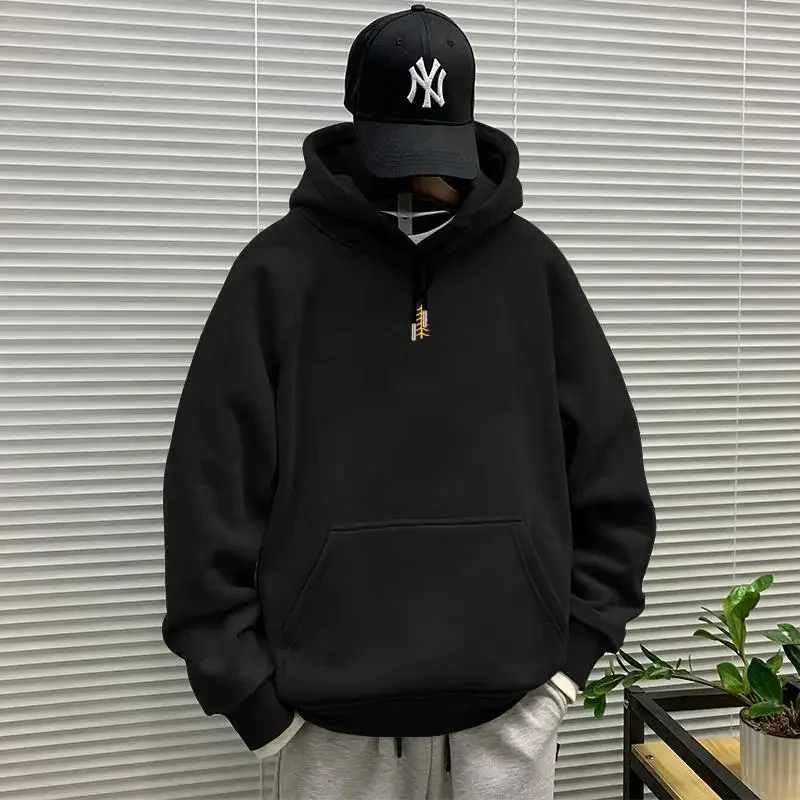 Korean Vintage Heavy Balance Yiwen Le Hooded Sweatshirt For Men Trendy Versatile Autumn Top American Style Pullover Hoody