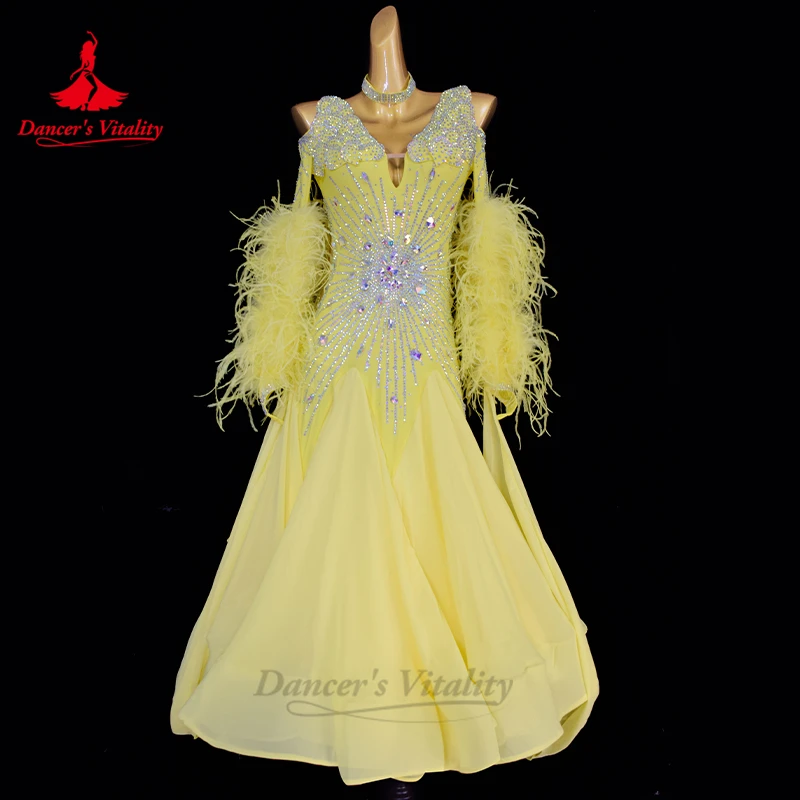 slim fit dress slacks Ballroom Dress | Yellow main image 1