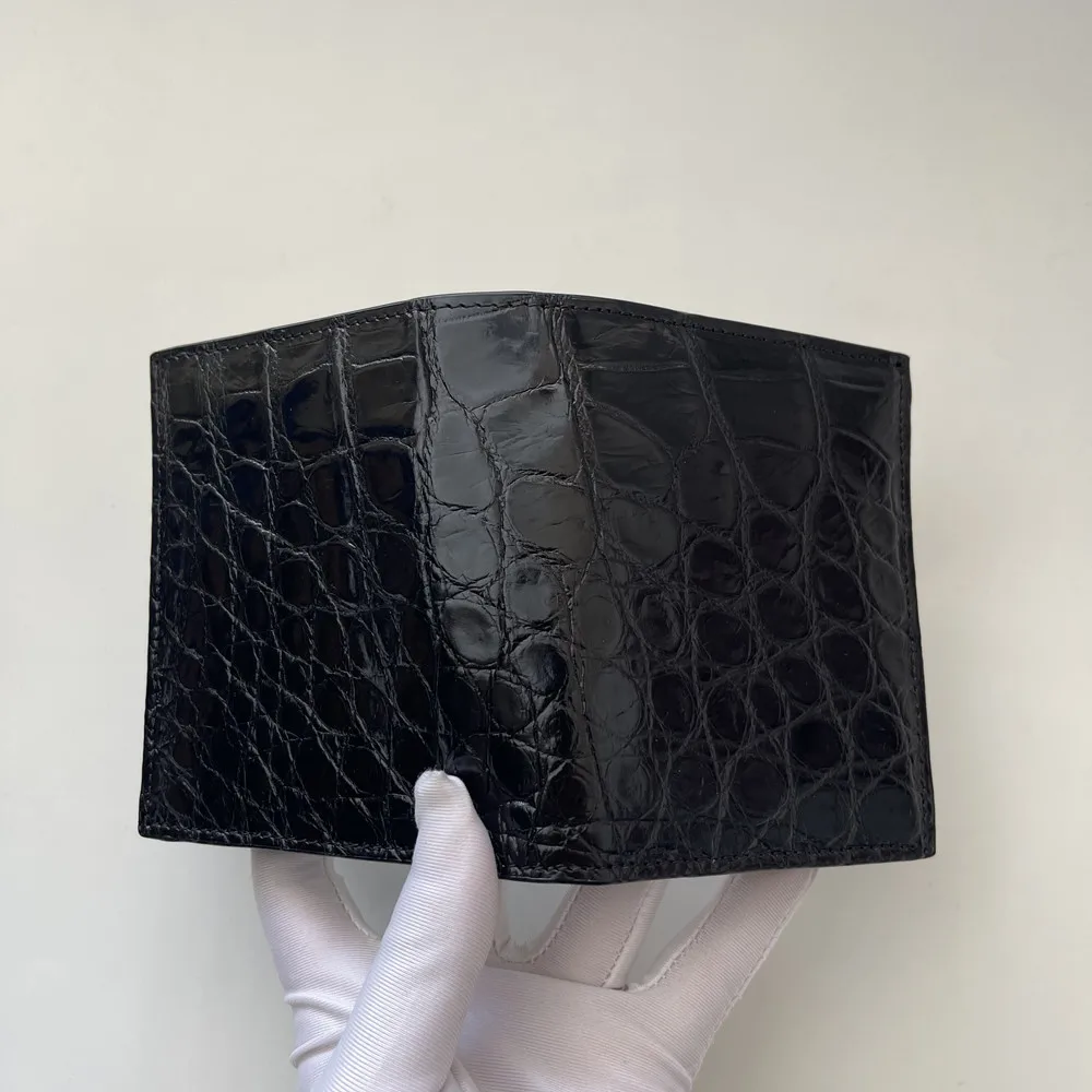 Men's Crocodile Leather Small Wallet, Men's Genuine Leather Fashionable Vertical Wallet, Multi-Functional Multi-Card Slot Wallet