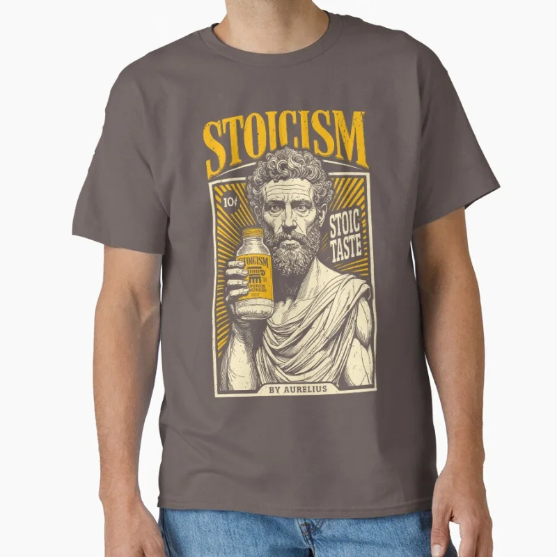 Stoicism Funny Philosophy Marcus Aurelius Vintage Stoic Ad Funny Stoic team Greek Philosopher gift T shirt large size Adult Tops