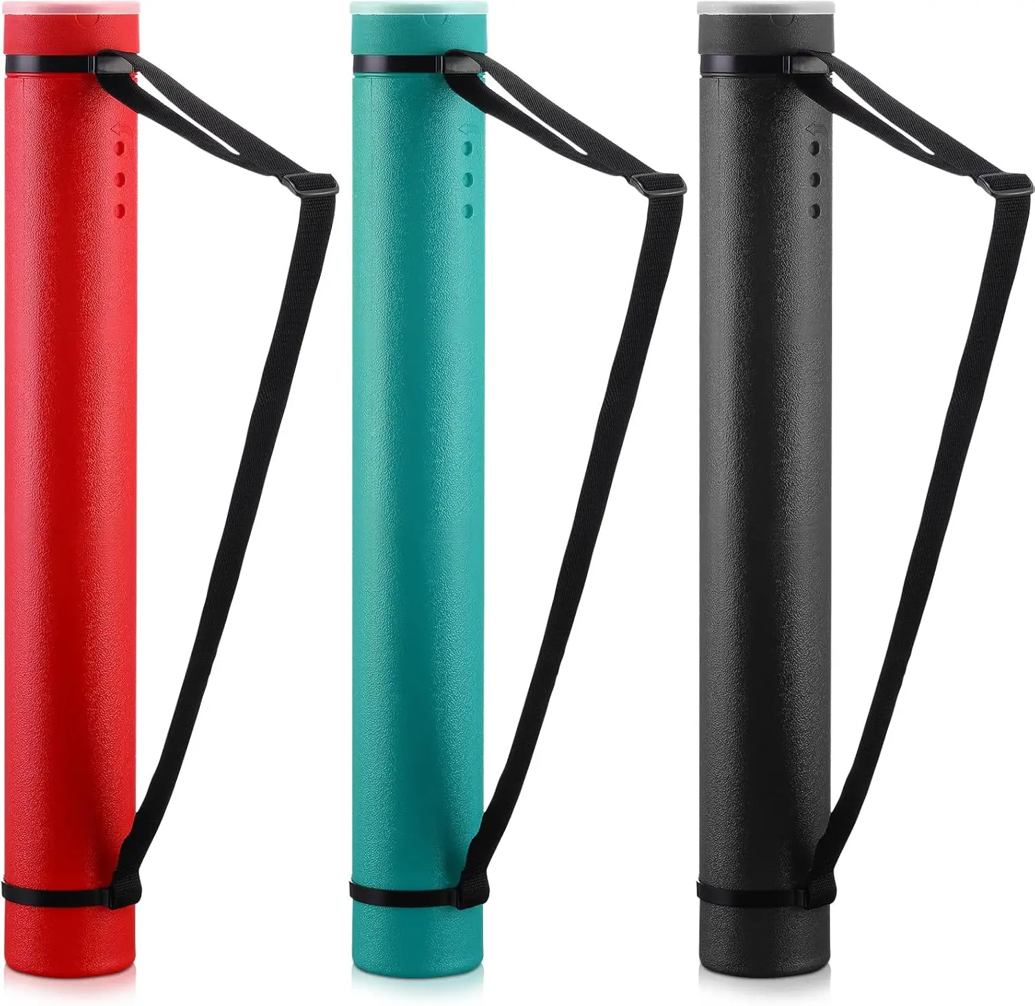 3 Pcs Telescoping Poster Tubes 24-40 inch with Carrying Strap, Waterproof Plastic Document Storage, Expandable Blueprint Holder for Art, Maps, Blueprints