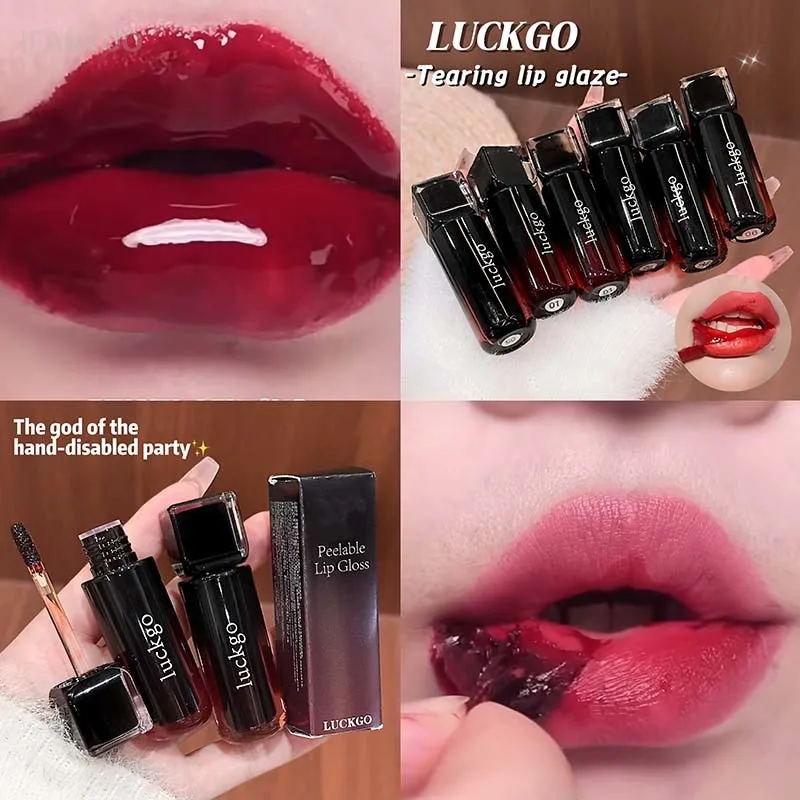 Black Brown Peel Off Tattoo Liquid Lipstick Waterproof Lasting