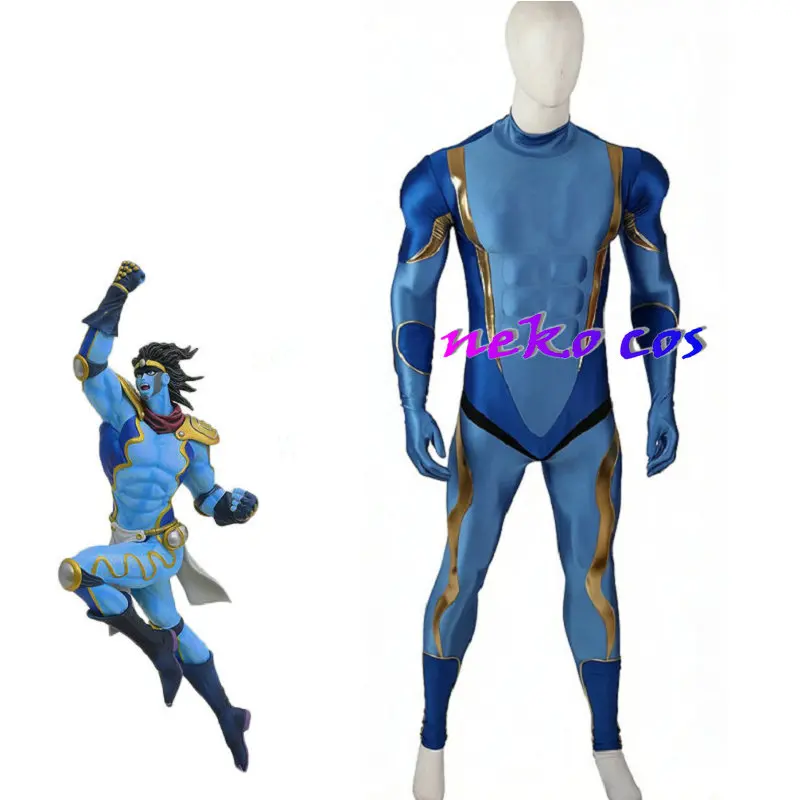nekocos JoJo's Bizarre Adventure Star Platinum Muscle Zentai fitting bodysuit jumpsuit Cosplay costume