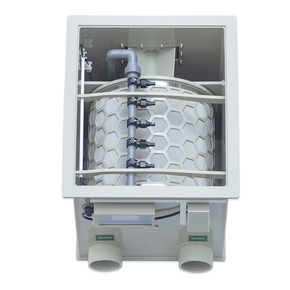 

Фильтр для воды для пруда кои 20 м/3, экран из нержавеющей стали, вращающийся барабанный фильтр с 200 сетчатым сетчатым оборудованием для аквакультуры