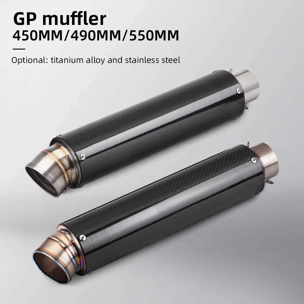 

GP retro exhaust pipe locomotive titanium alloy exhaust / carbon stainless steel pipe 60mm / 51mm, small ARU/R15/R3/Ninja 4 S1,0