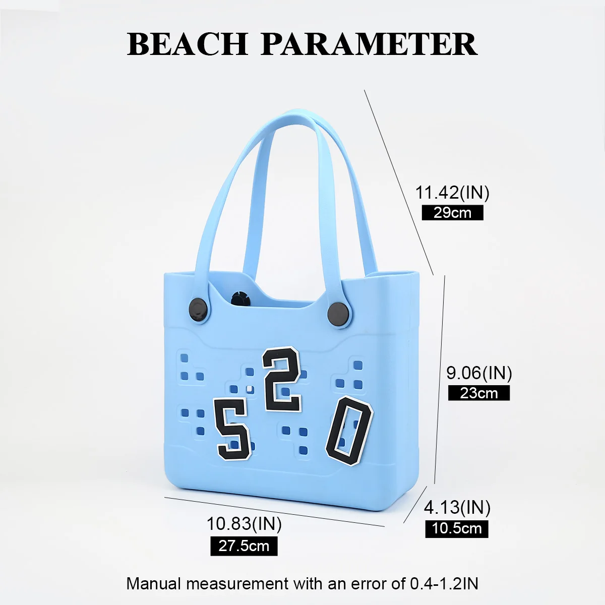 1 Versatile Solid-Color Eva Waterproof, Soft, and Durable Women's Beach Bag, with Fashionable Digital Decorative Buckle Diy, Suitable for Use at the Beach or Seaside, Large Capacity for Storing Items Like Mobile Phones, Books, Swimsuits, Etc., Suitable for Travel, Vacation, Daily Shopping, and Commuting