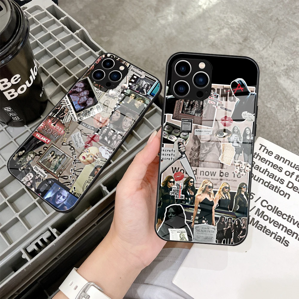 

For IPhone 15 Suspense TV Pretty Little Liars Phone Case Glass for IPhone 13 14 12 11Pro XR XS MAX 15 Plus Design Glass Cover