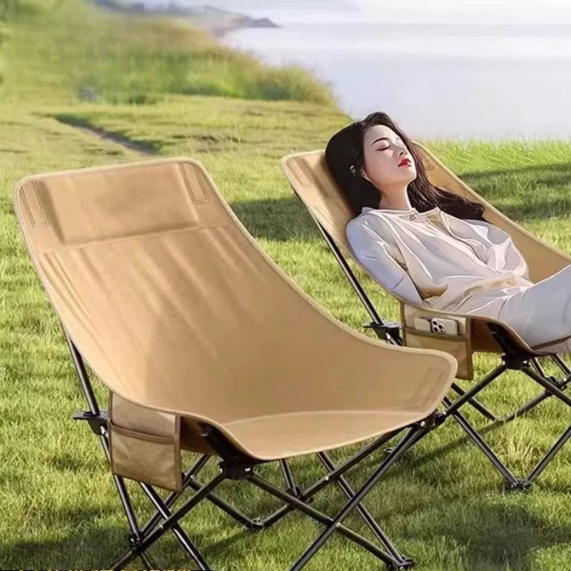 

Relaxing Recliner Camping Chair Backrest High Lightweight Camping Chair Folding Travel Cadeira De Acampamento Camping Supplies
