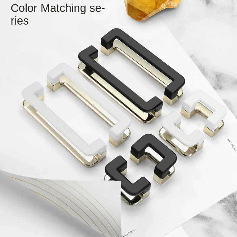 Two-color Simple Hardware Cabinet Door Handle Solid  Indoor Drawer Handle Door Knobs and Handles Handles for Kitchen Cabinets