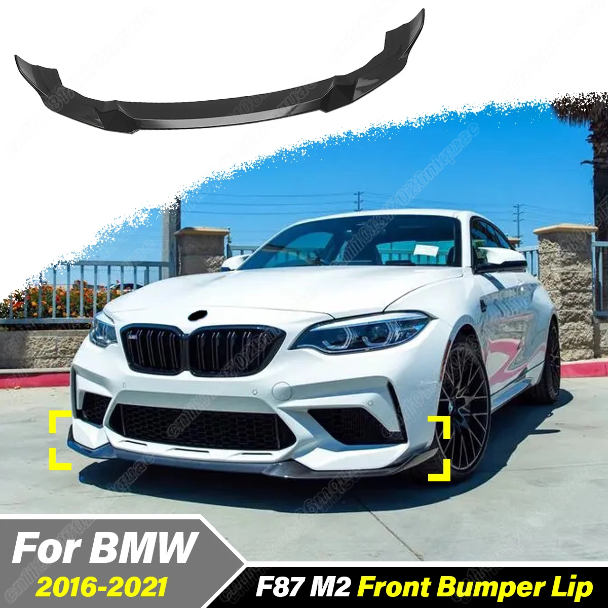 

For BMW F87 M2 2016 2017 2018 2019 2020 2021 3PCS Car Front Bumper Spoiler Lip Splitter Guard Protector Exterior Accessories