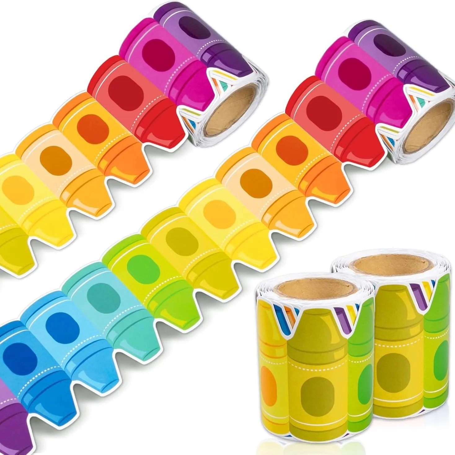 

1 рулон наклеек в форме карандашей, наклейки на доску, декоративные рамки для комнаты, клейкие наклейки для рукоделия ручной работы, канцелярские наклейки