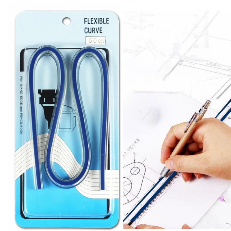 

Bendable Curved Ruler Plastic Flexible Ruler Easy to Read for Engineering Drawing Tailor Sewing Design Draphics
