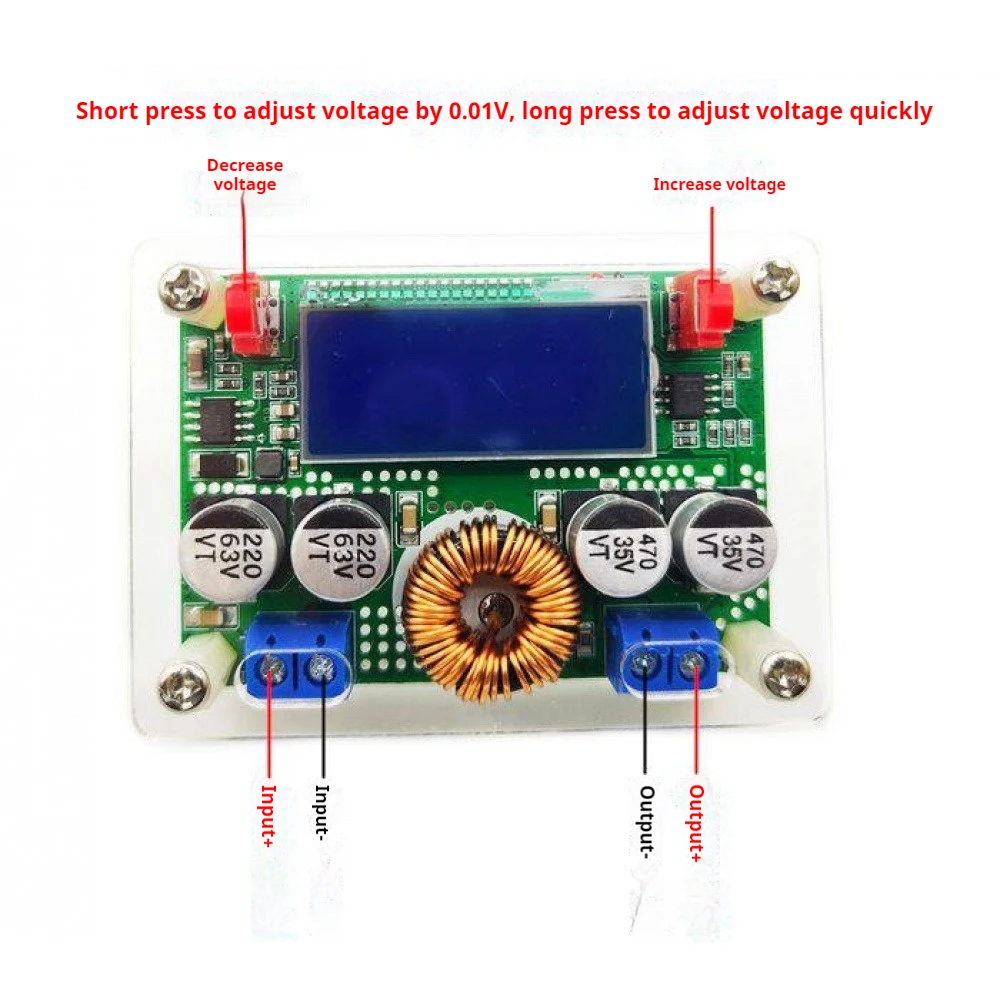 

8-60V Adjustable Step-down Regulated Digital Control Power Supply Module with Dual-Display LCD Screen Voltage and Current Meter