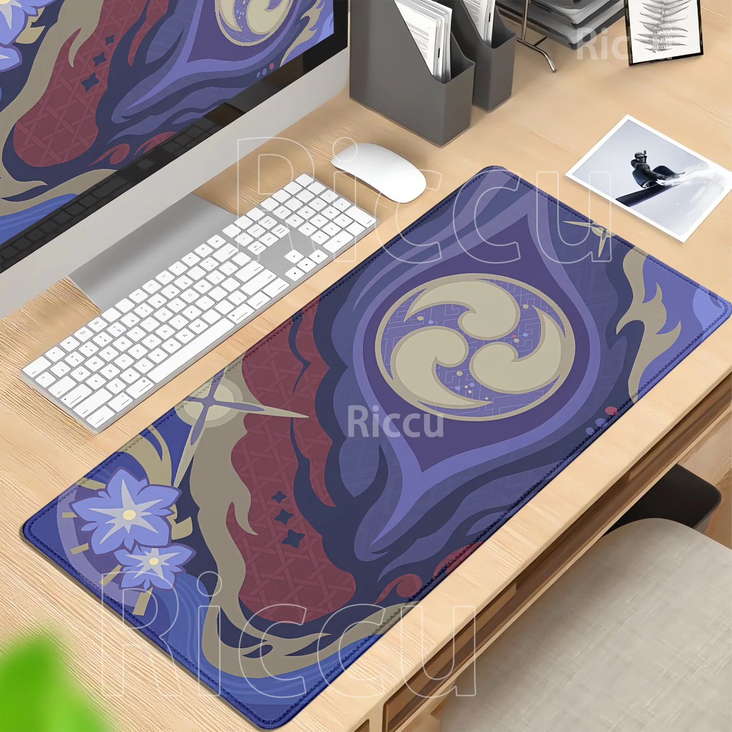 Large Mousepad Genshin Impact Character Pattern Yae Miko Raiden Shogun Gaming Mouse Pad Computer Accessories Lock Edge Desk Mat