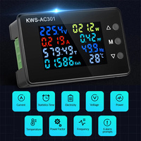 KWS-AC301 Wattmeter Power Meter Voltmeter AC 50-300V Voltage 8 In 1 Multifunction AC Electricity Meter 0-20/100A Detector