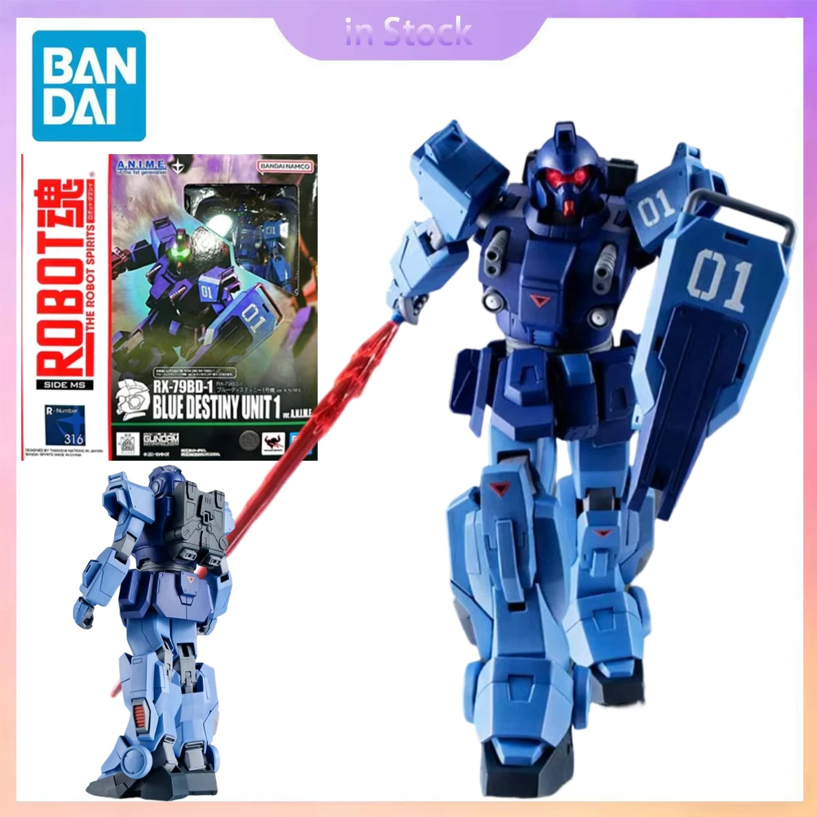 

Original Bandai Genuine In Stock Gundam Robot Spirits Blue Destiny Unit 1 Anime Collection Action Figure Model Kits Toys Gifts