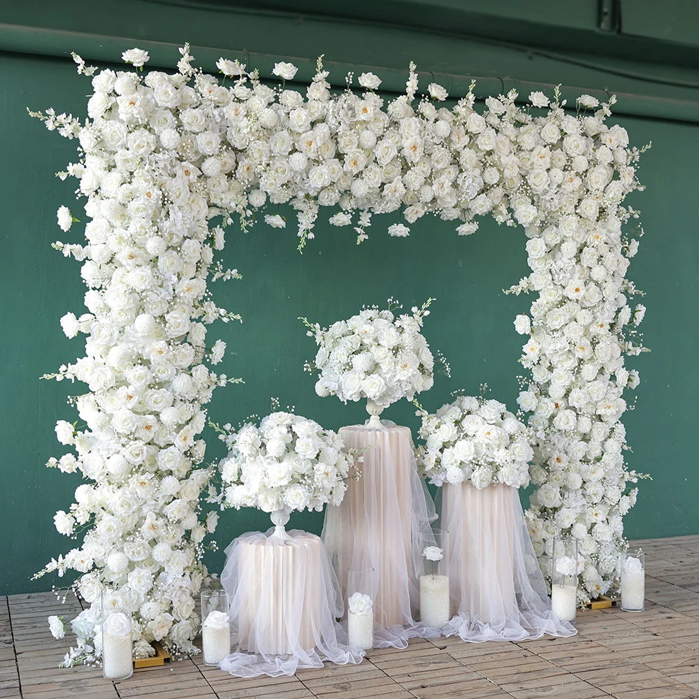 

Молочно-белые искусственные цветы, роскошные искусственные цветочные композиции для свадебных украшений и украшений для мероприятий HY2808