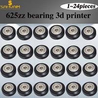 1/24Pcs 625ZZ Linear Bearing 3D Printer POM Wheel Plastic Pulley Linear Bearing  for Creality Ender 3/3 Pro V2 CR-10 CR-10S