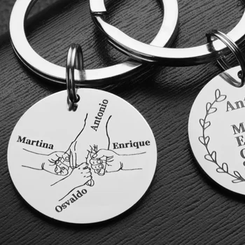 Llavero personalizado con nombre personalizado, Día de la madre del padre, papá, mamá, papá, llaveros, anillos para coche, regalos de amor P026S