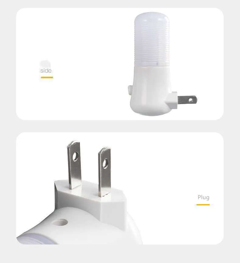 Mini luces LED de noche blancas, interruptor de encendido/apagado, decoración de dormitorio, lámparas de pared con enchufe estadounidense para habitación de niños, lámpara de noche, blanco frío y cálido