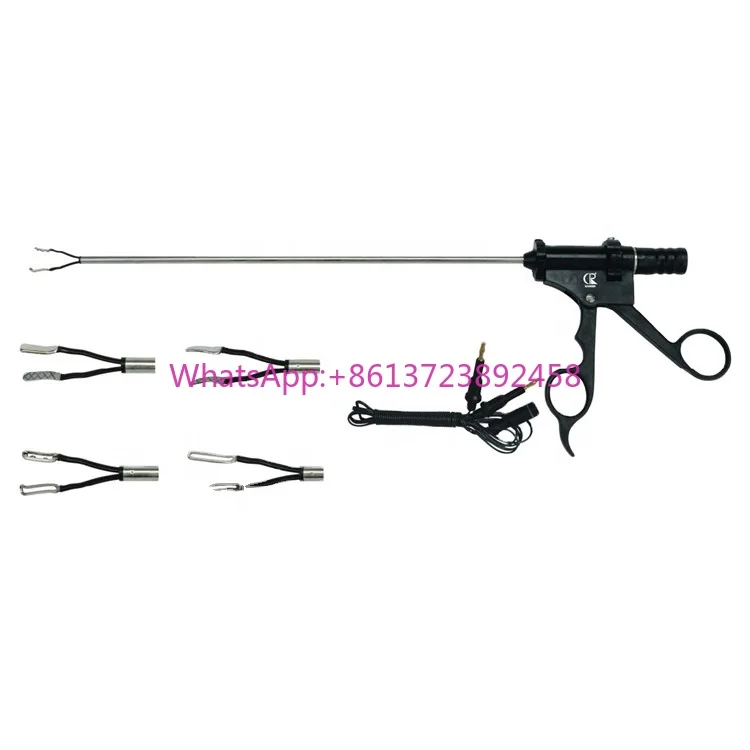 Laparoscopic Instruments Plastic Handle Bipolar Coagulation Forceps With Bipolar Cable