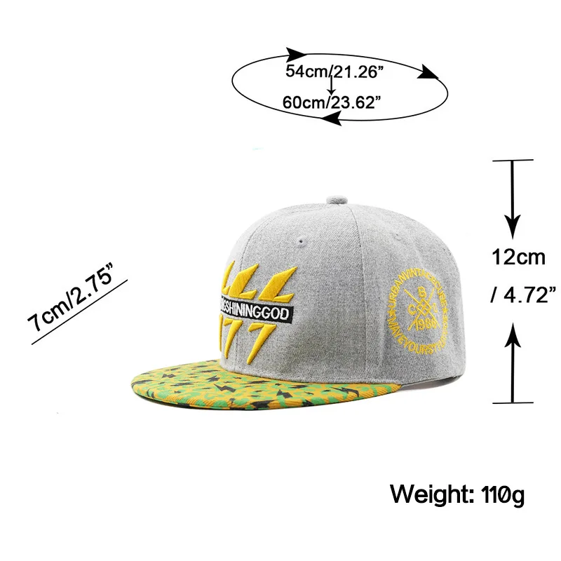 Men\'s Hip Hop Caps Flat Brim High Quality Embroidery Adjustable Singer Dancer Wear Hats New