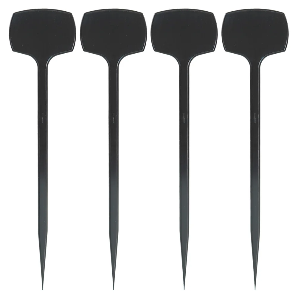 15PCS Black Plastic Plant Tags Gather Anti UV Waterproof Labels Nursery Potted Markers Re-usable Stakes Sign for Orchard Garden