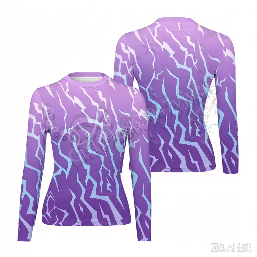 K-Pop Style Devil Tattoo Long Sleeved Base Shirt/Role-Playing Suit O- Neck T-Shirt Casual Streetwear Autumn Men Women'S T-Shirt