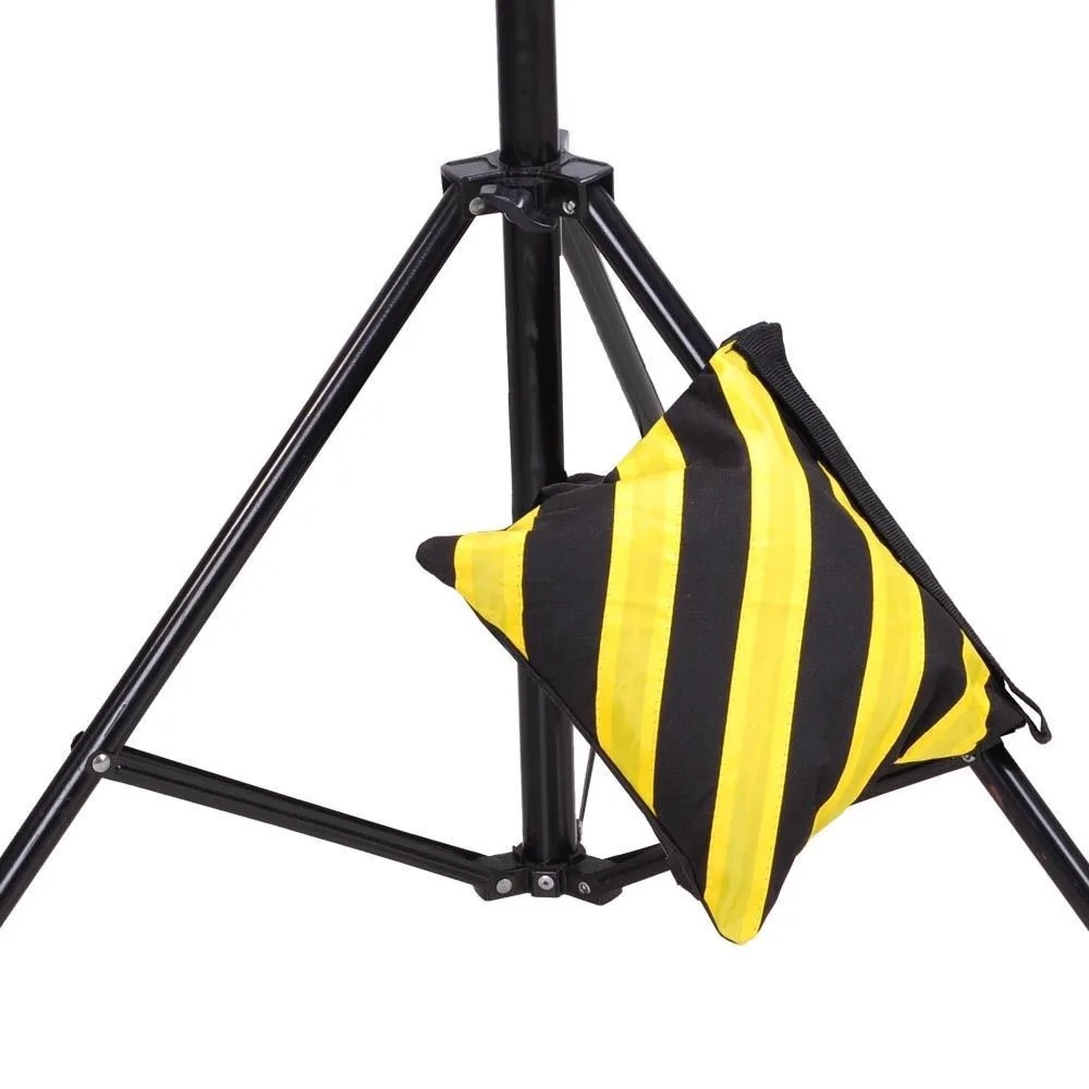 Portable Studio Lighting Support Sandbag Outdoor Photography Counterweight Dual Zipper Durable Warning Pattern Balance Bag