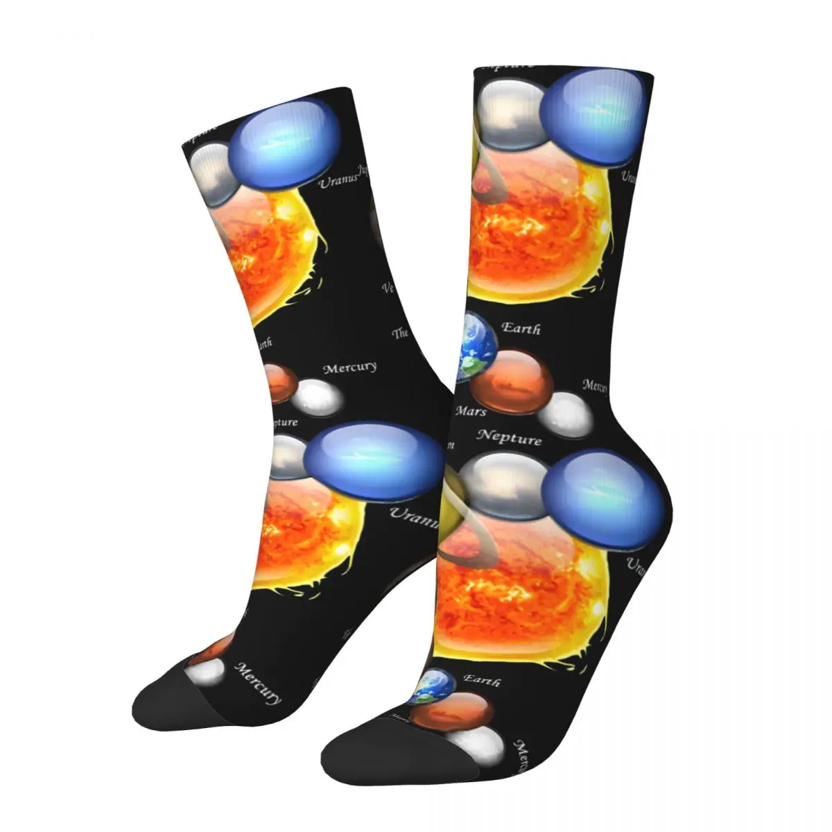 Adults Men Socks Awesome Solar System Space Geeks Stockings Autumn Funny Breathable Socks Printed Running Sports Non Slip Socks