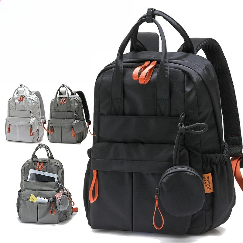 

Nylon lightweight women's backpack short travel backpack multi-functional multi-pocket waterproof commuting backpack