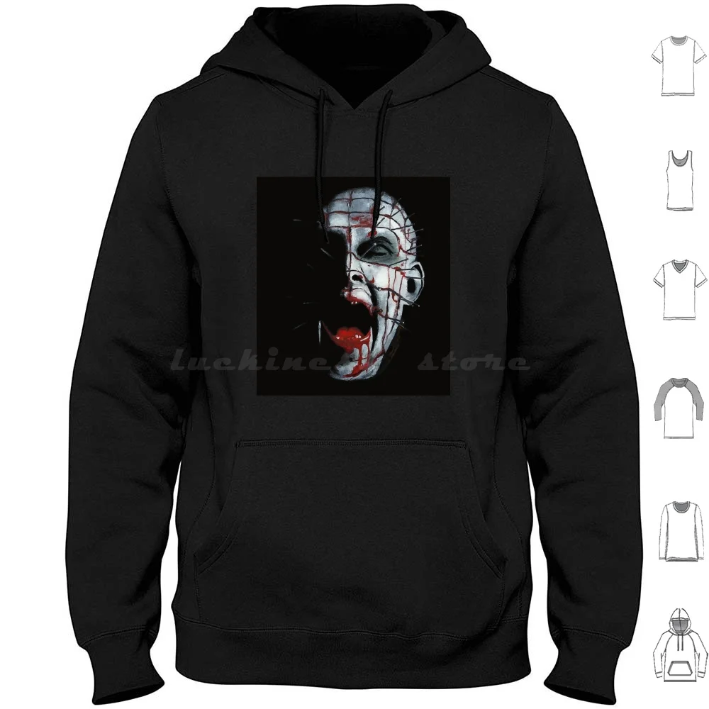 Pain Into Pleasure Hoodies Long Sleeve Hellraiser Blood Cenobite Clive Barker Halloween Hell Hellraiser Art Horror