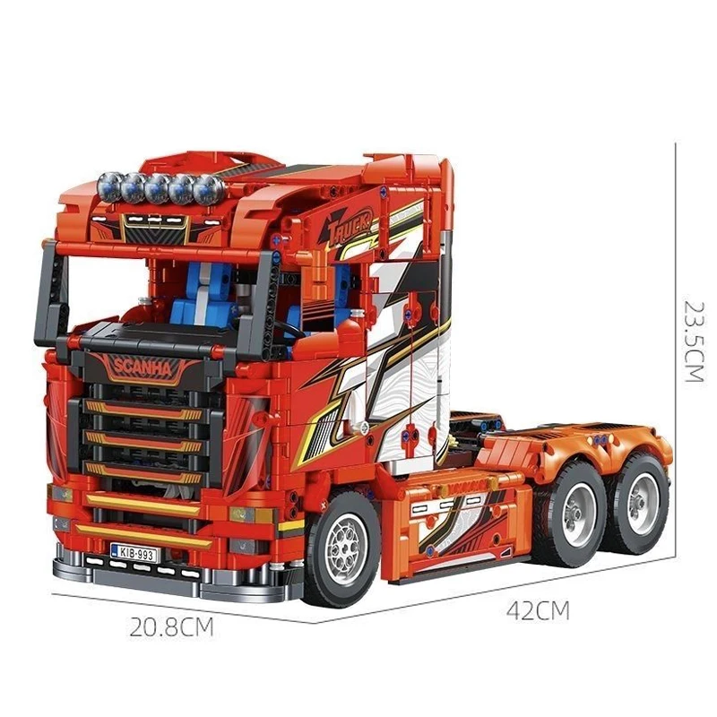 Technical Series City Cargo Truck Building Blocks High-Tech Heavy Truck Tractor Model Bricks Assemble Toys For Kid Xmas Gift MOC