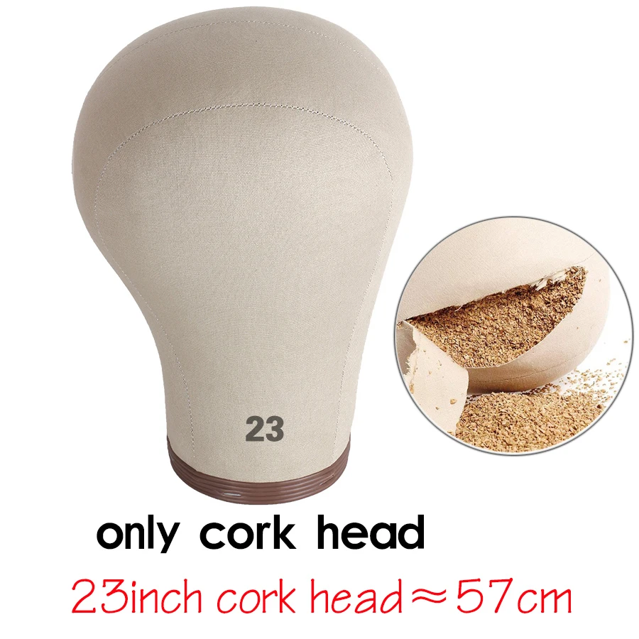 Cork Wig Canvas Block Head 21-24