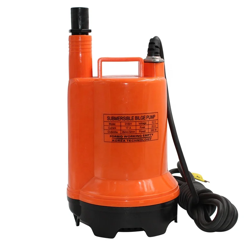 

12V 24V 200W DC Marine Submersible Bilge Water Pump Solar Battery Pump with 3.3M Copper Wire Cable Low Noise Drainage Pump