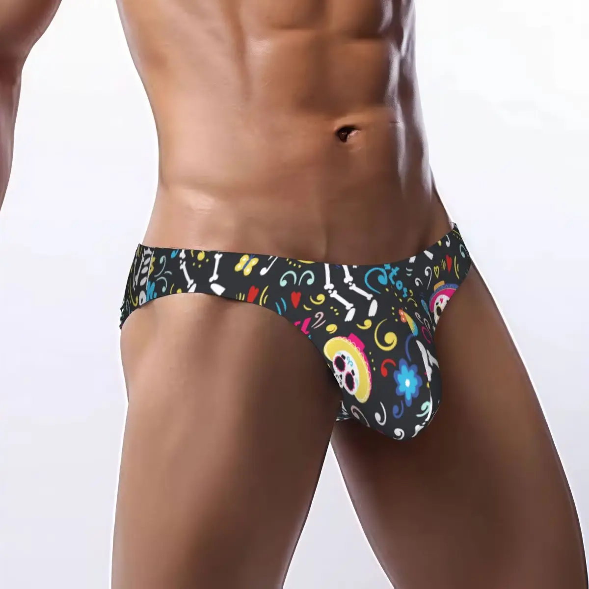 

Men's Panties Man Briefs Cartoon Skull Sexy Underwear Male Bikini Underpants