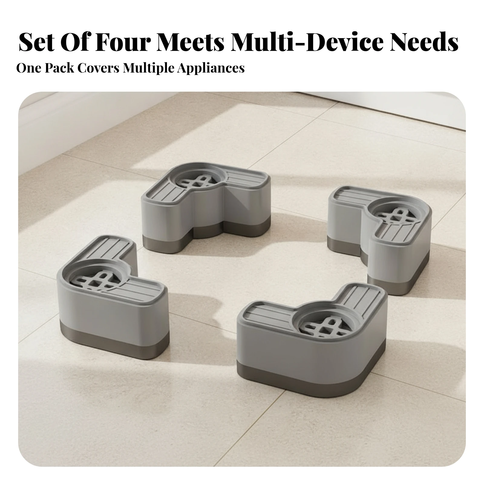 4 Pieces Washer Foot Pad Raised Washer Leveling Pad Appliance Support L-Shaped