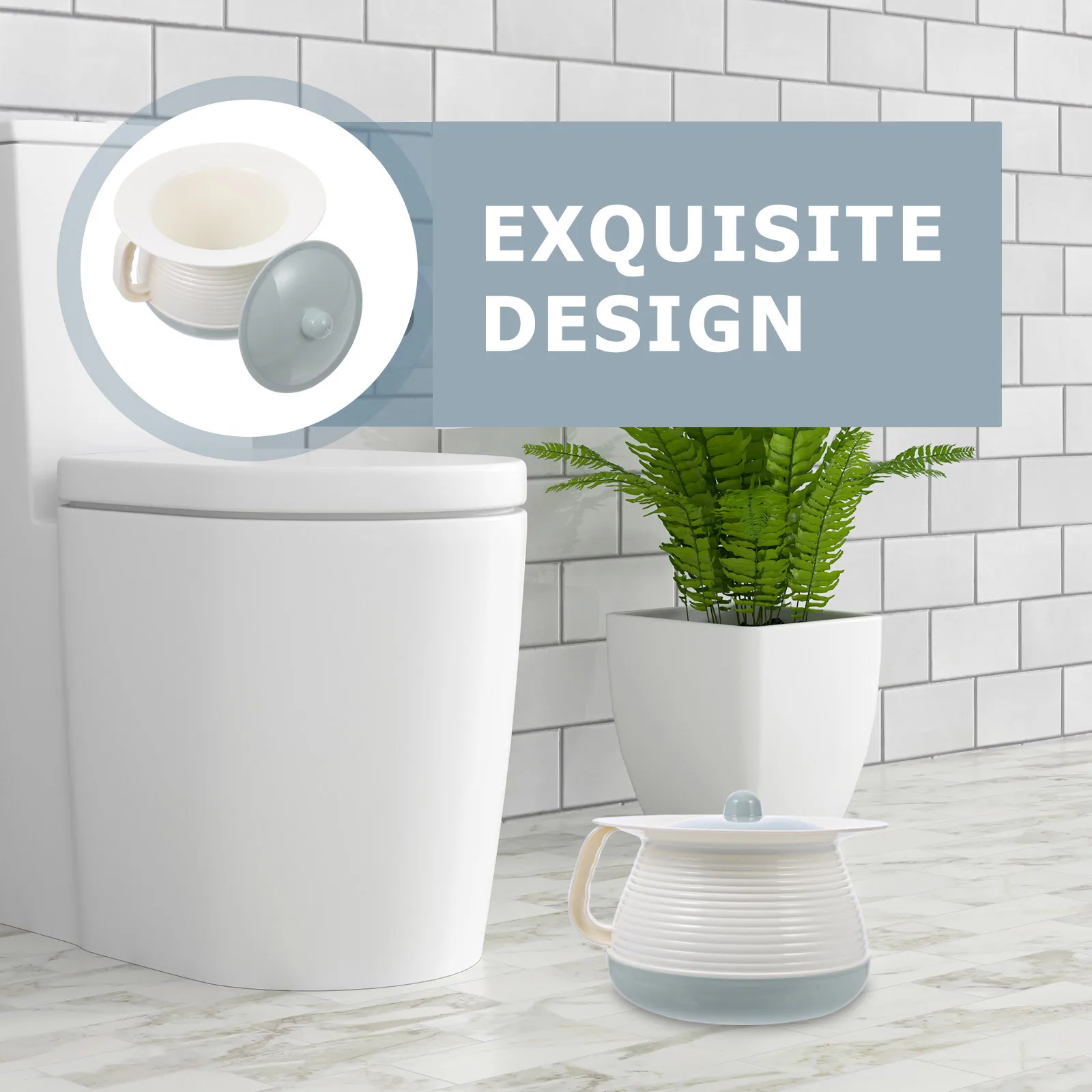 

1Pcs Thickened Sputum Urine Pot Plastic Chamber Pot with Lid Handle Drop Resistant Portable for Elderly Kids Home Use