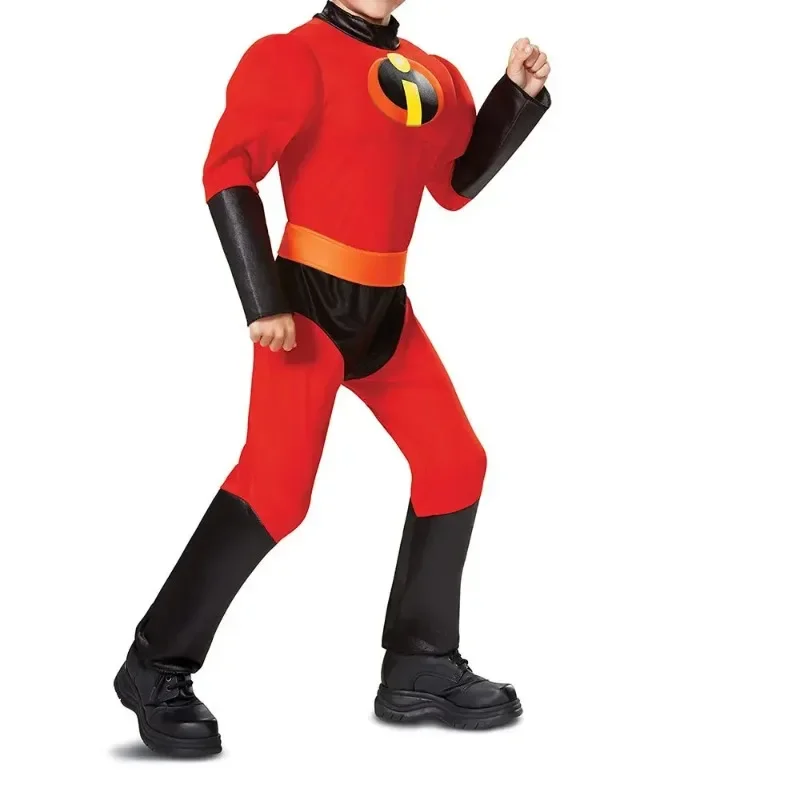 Costume Les Indestructibles 2026 pour Hommes et Femmes, Combinaison Rouge Adulte, Masque, Tenue de Fête d'Halloween