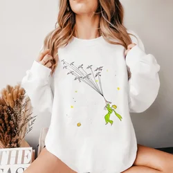 Little Prince Earth Space Sweatshirts Harajuku Loose Streetwear Top Y2K Art Harajuku Kawaii Autumn Spring O Neck Hoody Womens