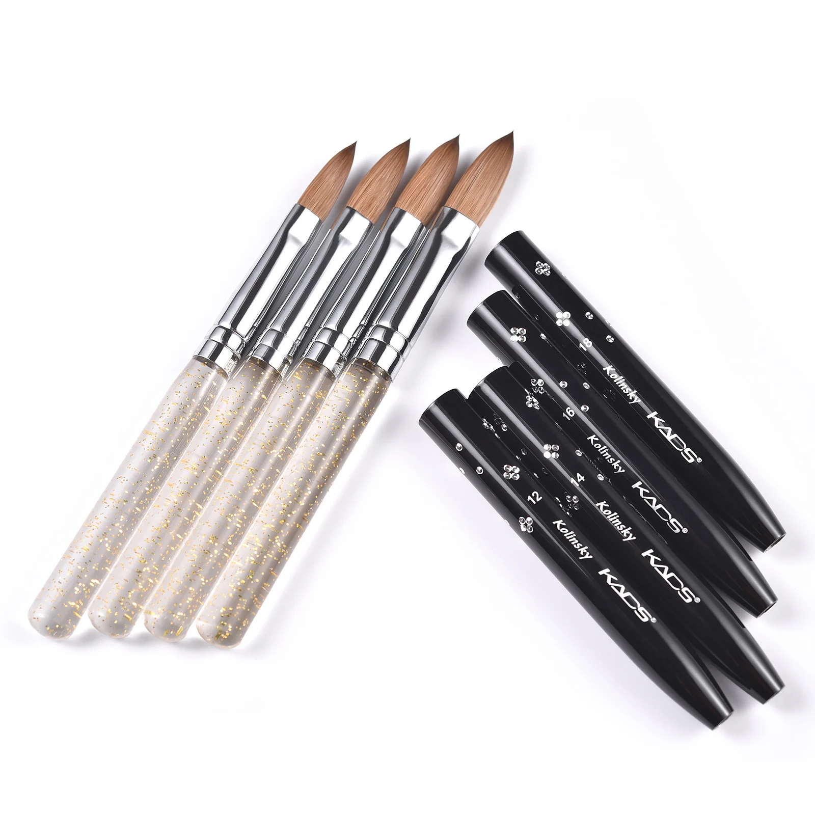 Kolinsky Sable brosse à cheveux acrylique brosse à ongles peinture à ongles dessin sculpture stylo pour acrylique Liqiud poudre mélange rouge stylo en bois