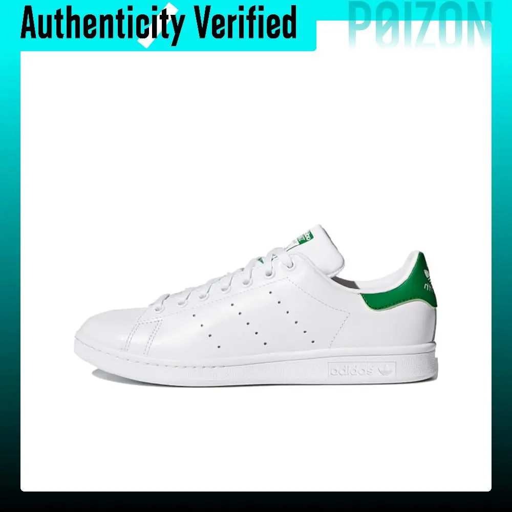 adidas-originals-stan-smith-white-green-synthetic-leather-slip-resistant-abrasion-resistant-lightweight-low-top-m20324